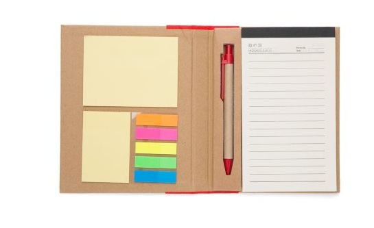 bloco de anota�oes canetas e adesivos autocolantes bh