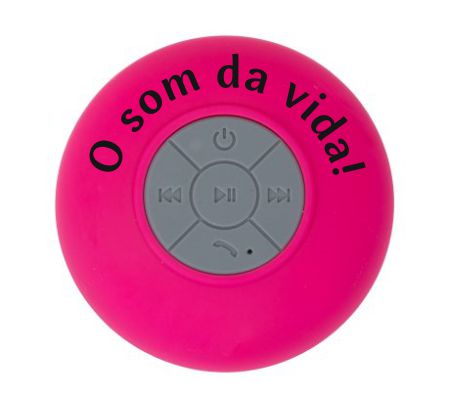 Caixa de som Bluetooth emborrachada � prova d�gua com ventosa para brindes corporativos em Belo Horizonte - Loja Brindes BH