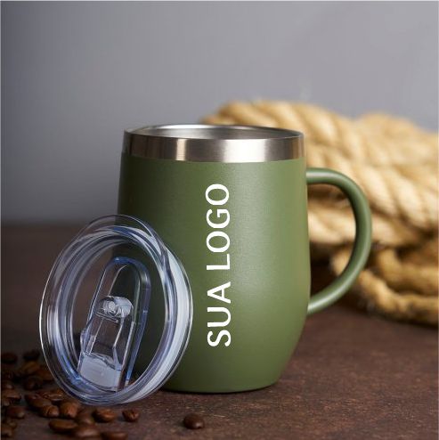 Caneca t�rmica inox 350ml personalizada com tampa acr�lica em Belo Horizonte.