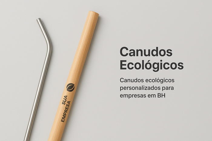 Canudos sustent�veis de inox e bambu usados como brindes em BH