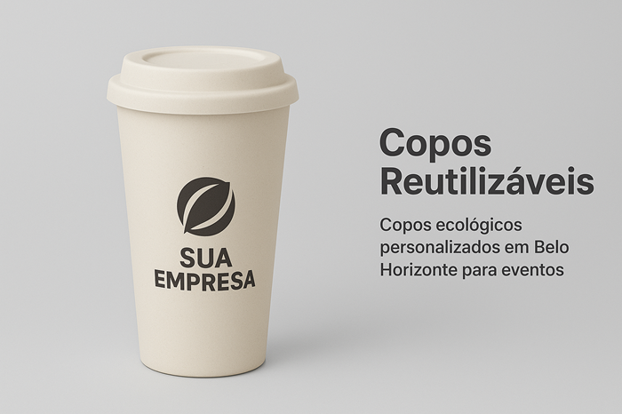 Copo reutiliz�vel ecol�gico com personaliza��o de marca em BH.
