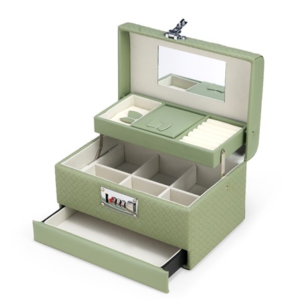 Maleta fechada pronta para transporte seguro.