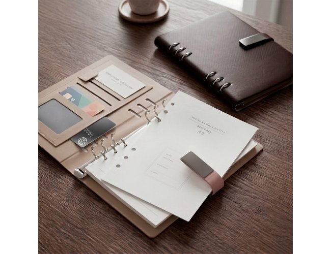 🖋️ Caderno Fich�rio Executivo A5 em Couro Sint�tico: Organiza��o com Estilo